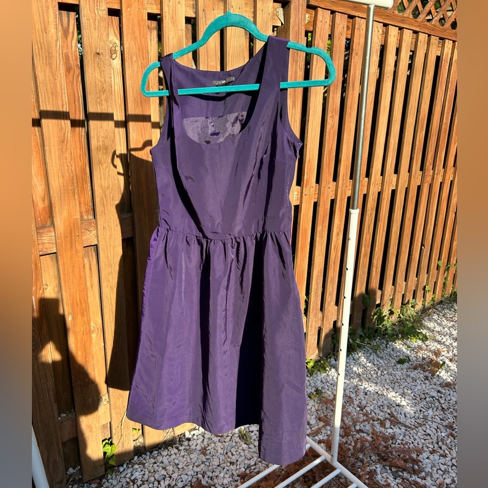 Satin purple dress